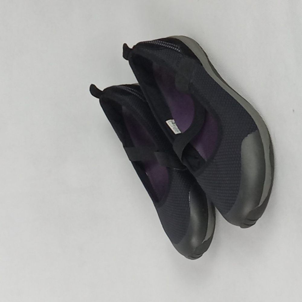 Lands End Mary Jane Slip on Flat Loafers Women's Size 7.5 Black and Gray